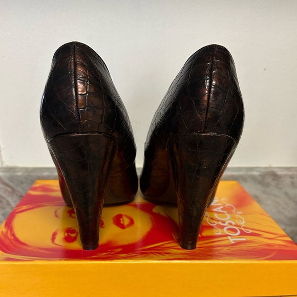 Toscana Brown Crocodile Pattern Heels - Picture 5 of 5